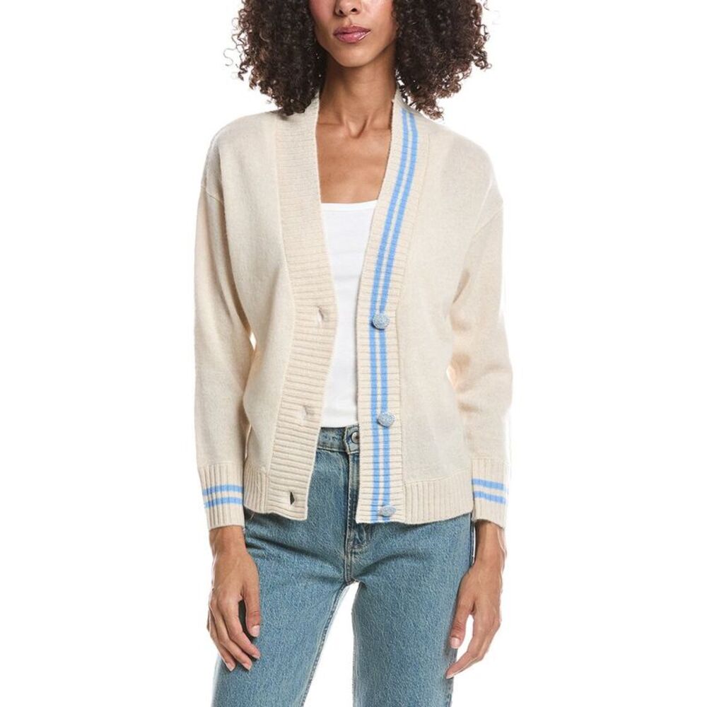 Brodie Cashmere Womens Jadore La Mer 100% Cashmere Cardigan, Tan